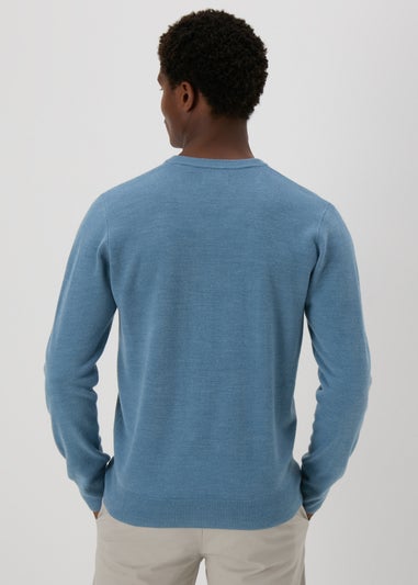 Blue Soft Touch V-Neck Jumper