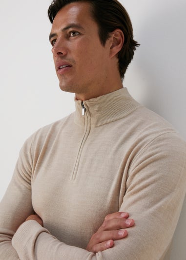 Stone Zip Knit Polo Shirt