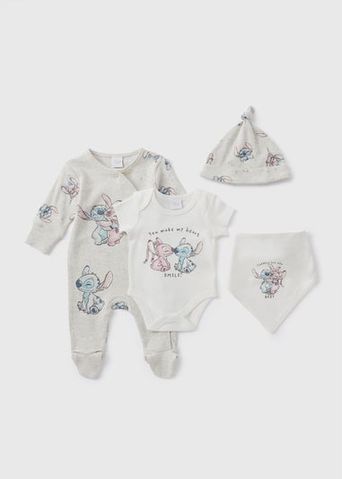 Disney 4 Pack Baby Cream Stitch Starter Set (Newborn-6mths)