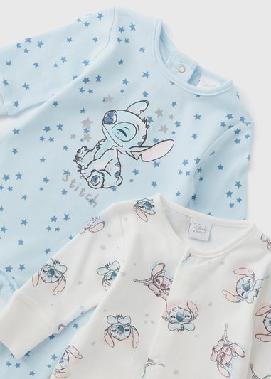 2 Pack Disney Baby Blue Sleepsuits (Newborn-18mths)