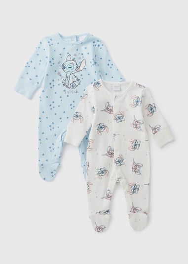 2 Pack Disney Baby Blue Sleepsuits (Newborn-18mths)