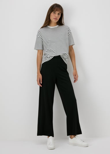 Et Vous Black Ponte Wide Leg Trousers