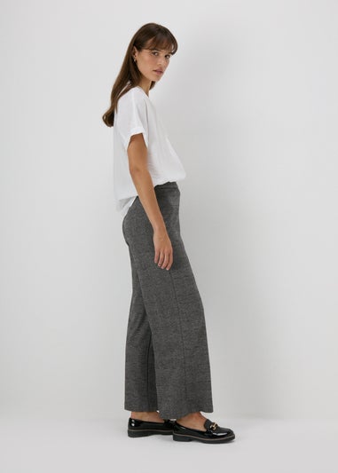 Et Vous Grey Check Ponte Wide Leg Trousers