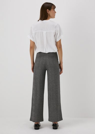 Et Vous Grey Check Ponte Wide Leg Trousers