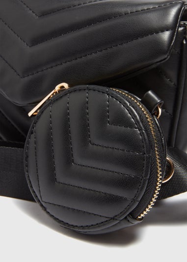 Black Chevron Cross Body Bag