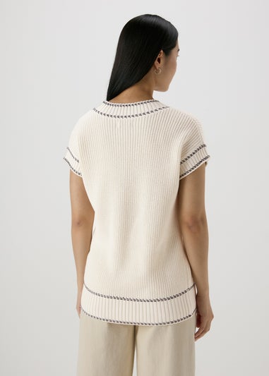 Cream Cricket Knitted V-Neck Vest