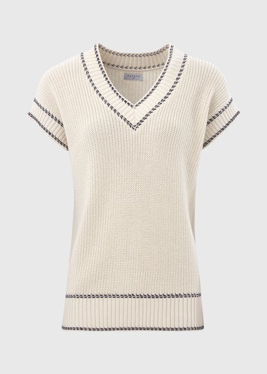 Cream Cricket Knitted V-Neck Vest