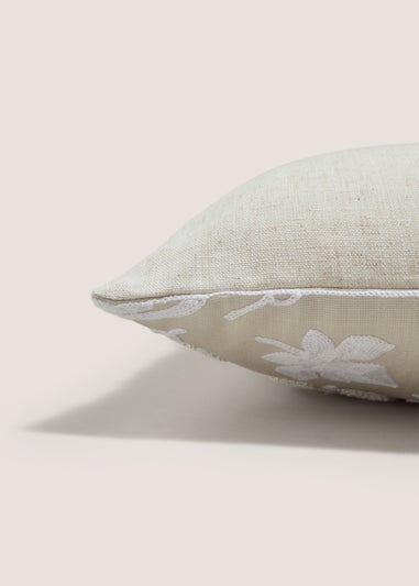 Cream Pumpkin Embroidered Cushion (43cm x 43cm)