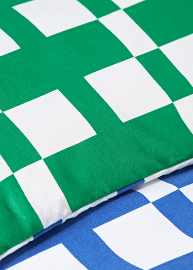 Blue Checkerboard Duvet Set