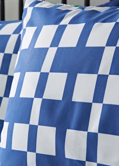 Blue Checkerboard Duvet Set