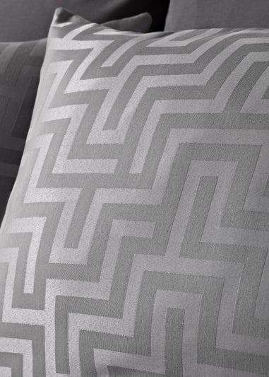 Grey Greek Key Jacquard Duvet Set