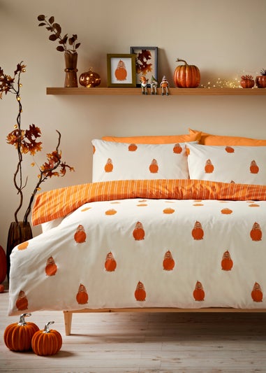 Orange Pumpkin Dog Duvet Set