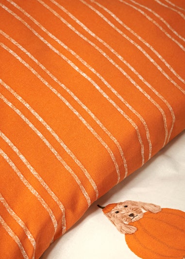 Orange Pumpkin Dog Duvet Set