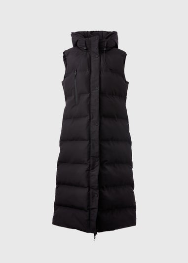 Black Technical Long Padded Gilet