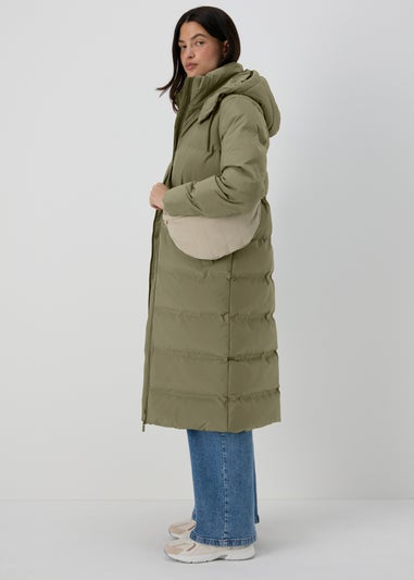 Khaki Long Padded Coat