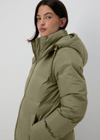 Khaki Long Padded Coat