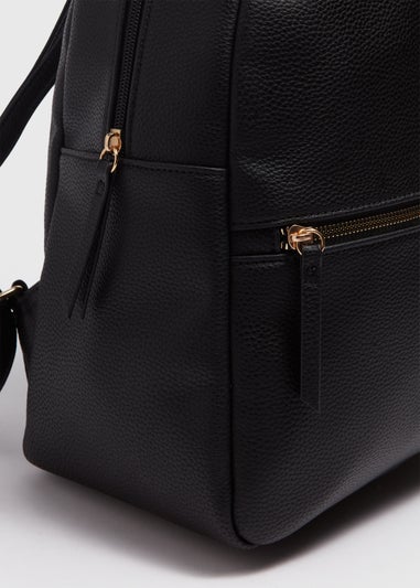 Black PU Backpack