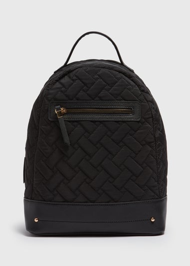 Black Textured Backpack