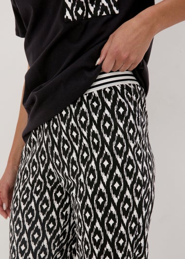 Black Aztec Patterned Pyjama Set