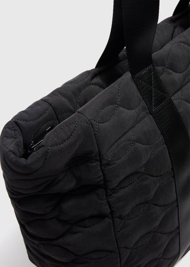 Black Quilted Tote Bag