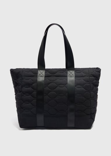 Black Quilted Tote Bag