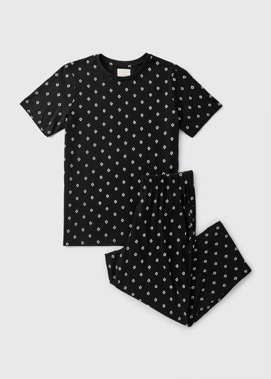 Black Patterned Pyjama Set