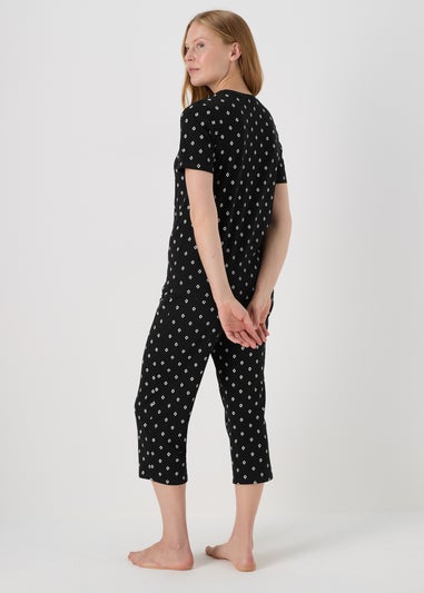 Black Patterned Pyjama Set