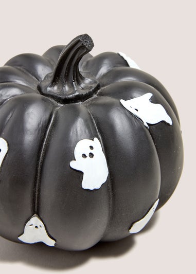 Black Halloween Ghost Pumpkin