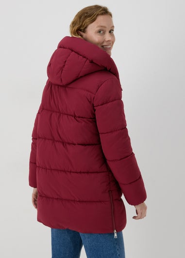 Burgundy Mid Padded Coat