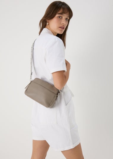 Taupe Compartment Cross Body Bag