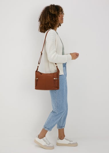 Tan Slouch Cross Body Bag