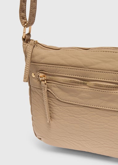 Taupe PU Messenger Bag