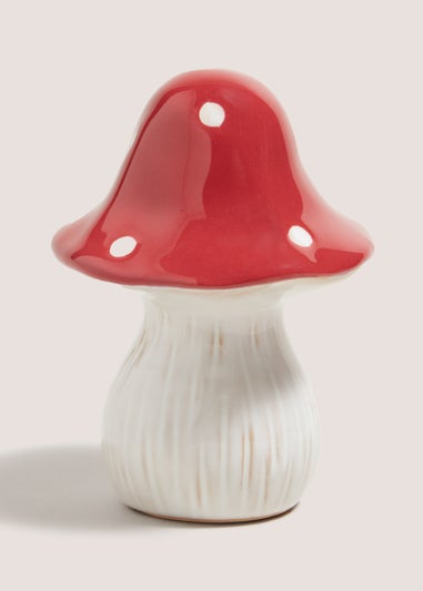 Red Ceramic Mushroom Ornament (9cmx9cmx12cm)