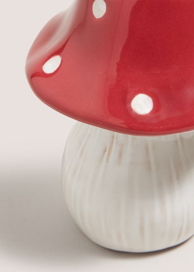 Red Ceramic Mushroom Ornament (9cmx9cmx12cm)