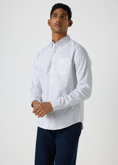 White Geometric Oxford Shirt