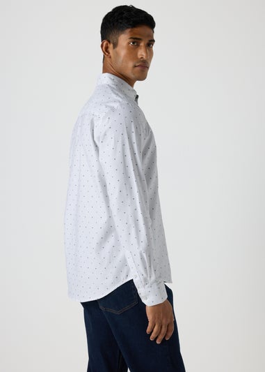 White Geometric Oxford Shirt