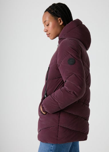 Burgundy Technical Mid Padded Coat