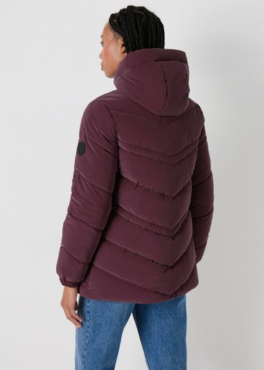 Burgundy Technical Mid Padded Coat