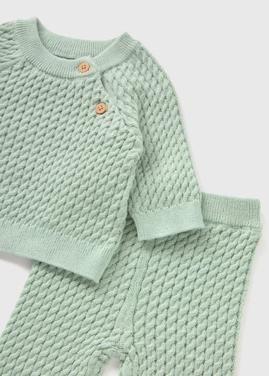 Baby Green Cable Knit Top & Trouser Set (Newborn-23mths)