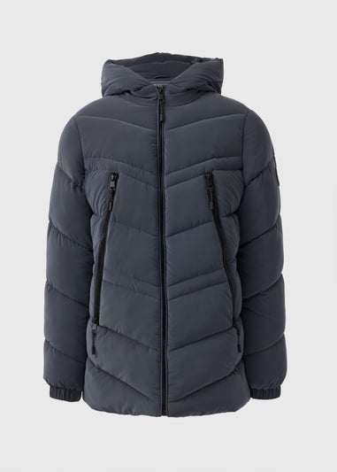 Grey Technical Rubberised Padded Coat