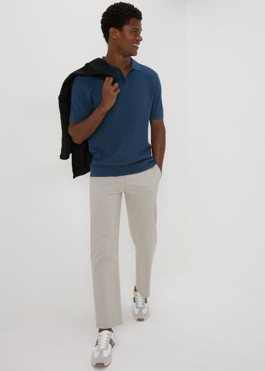 Blue Basketweave Polo Shirt