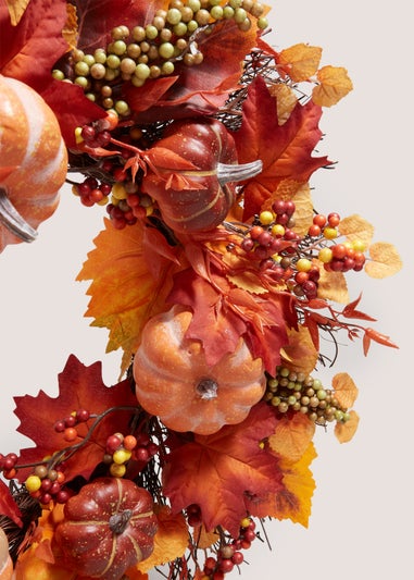 Orange Pumpkin Wreath