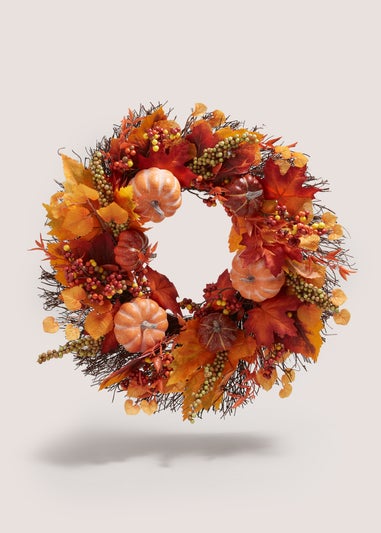 Orange Pumpkin Wreath