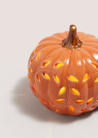 Orange LED Cut Out Pumpkin Ornament (12.5cmx12.5cmx11cm)