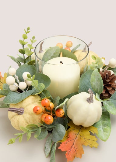 Green Foliage Wreath Candle Holder