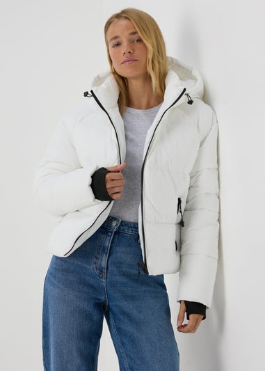 White Padded Short Coat