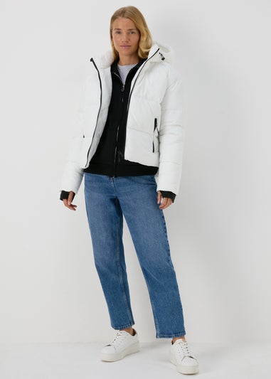 White Padded Short Coat