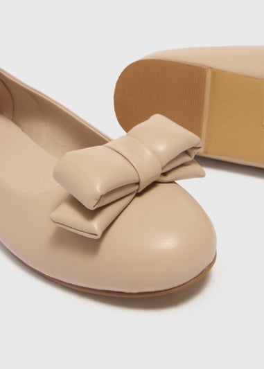 Nude Bow Ballet Flats