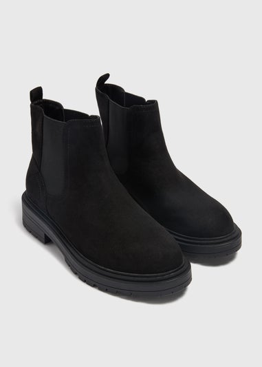 Black Suede Chelsea Boots