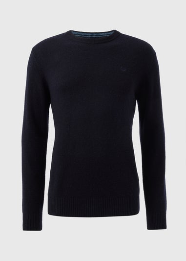 Lincoln Navy Lambswool Crew Neck Jumper